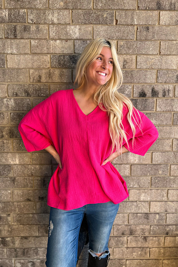 Cynthia Pink Candy Cotton Top-SALE