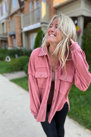 Sunset Fleece Oversized Shirt Jacket