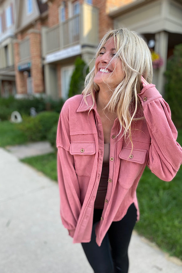 Sunset Fleece Oversized Shirt Jacket