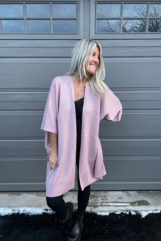 Boho Life Pink Nice Loose Cardigan-SALE