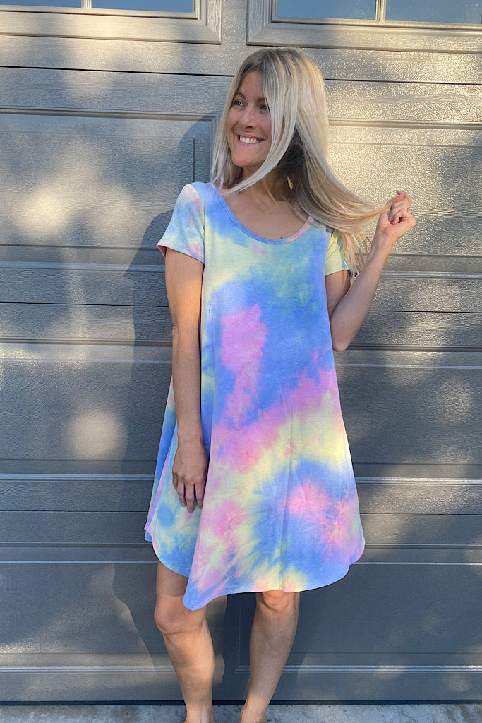 Tie Dye Beach Trip A-Line Dress