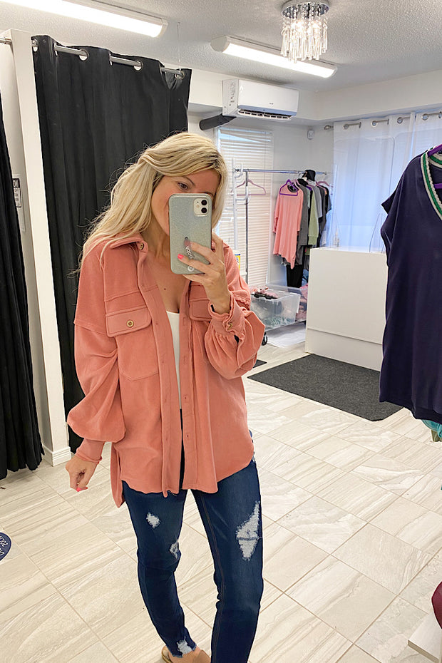 Sunset Fleece Oversized Shirt Jacket