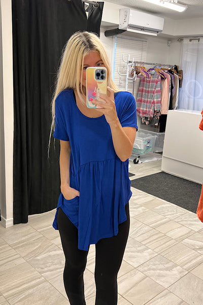 Mia Gorgeous Cobalt Babydoll Tunic -SALE