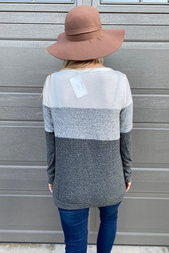 Charcoal Weekend Colour Block Soft Top