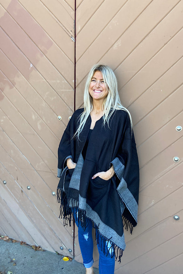 Gorgeous Fringe Shawl With Pockets-Promo Line