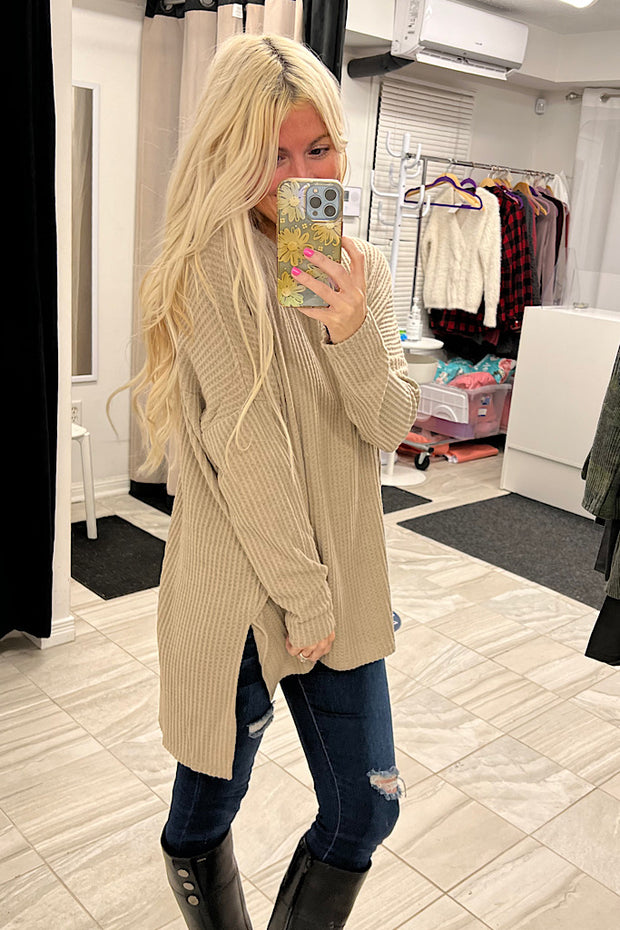 Stunning Light Mocha Boho Waffle Top