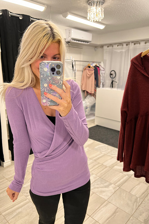 Savannah Purple Surplice Top