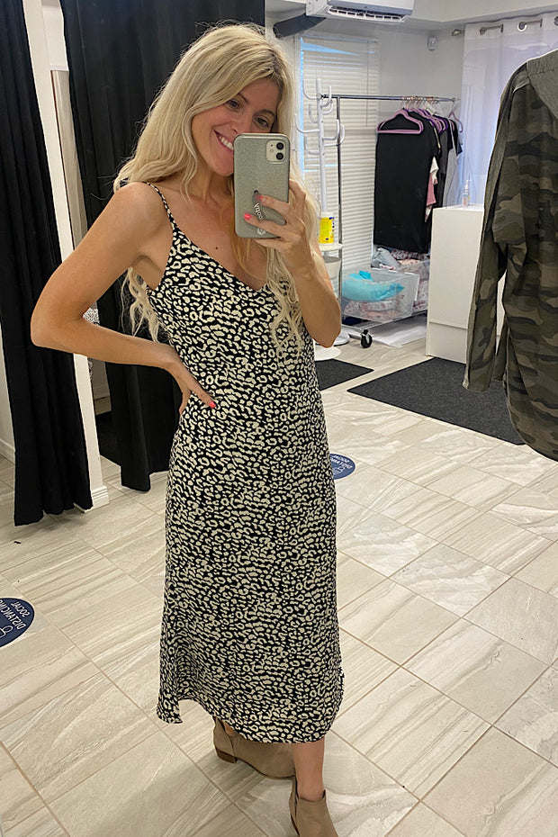 The Everything Animal Satin Dress-FLASH SALE