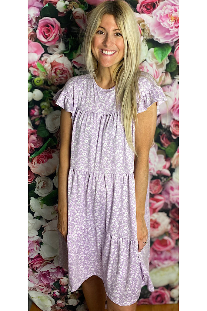 Lavender Love Floral Babydoll Dress