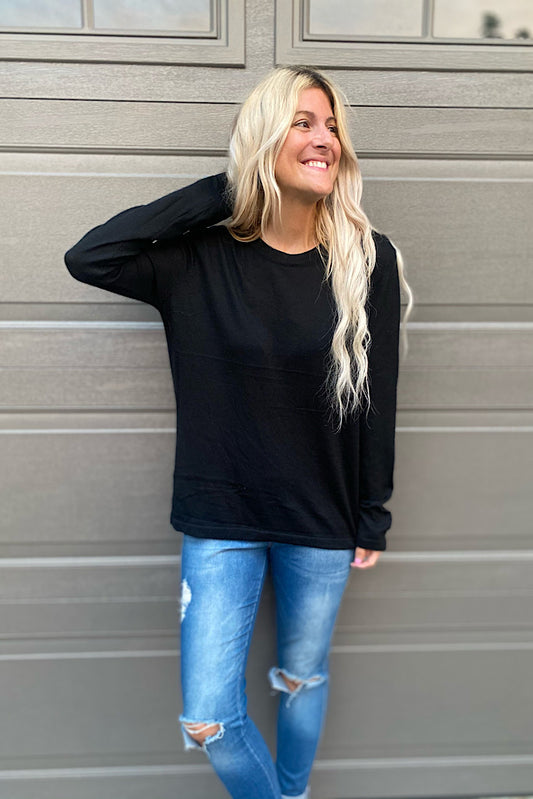 Silk Dreams Black Sweater-FLASH SALE