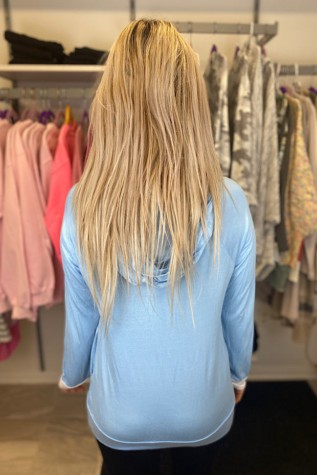 Pretty in Paradise Pullover- Baby Blue Mix