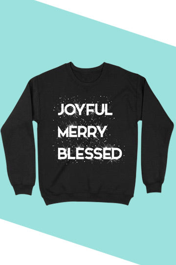 Joyful Merry Blessed Sweatshirt-Black