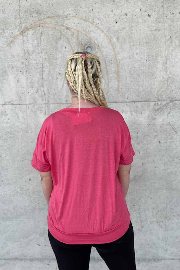 Coral Leopard Kangaroo Pocket Top-SALE