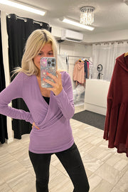 Savannah Purple Surplice Top