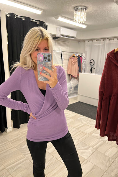 Savannah Purple Surplice Top