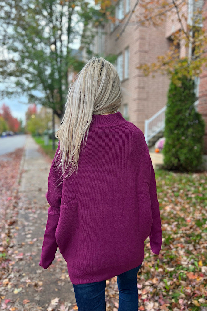 Plum Latte Date Super Soft Dolman Sweater