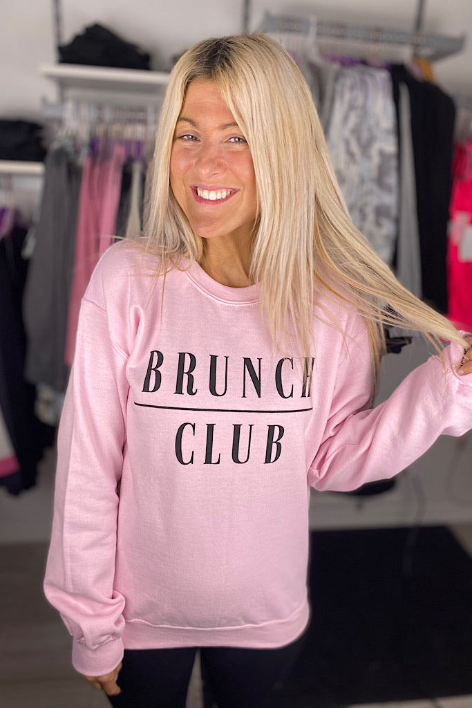 Baby Pink Brunch Club Sweatshirt- Promo
