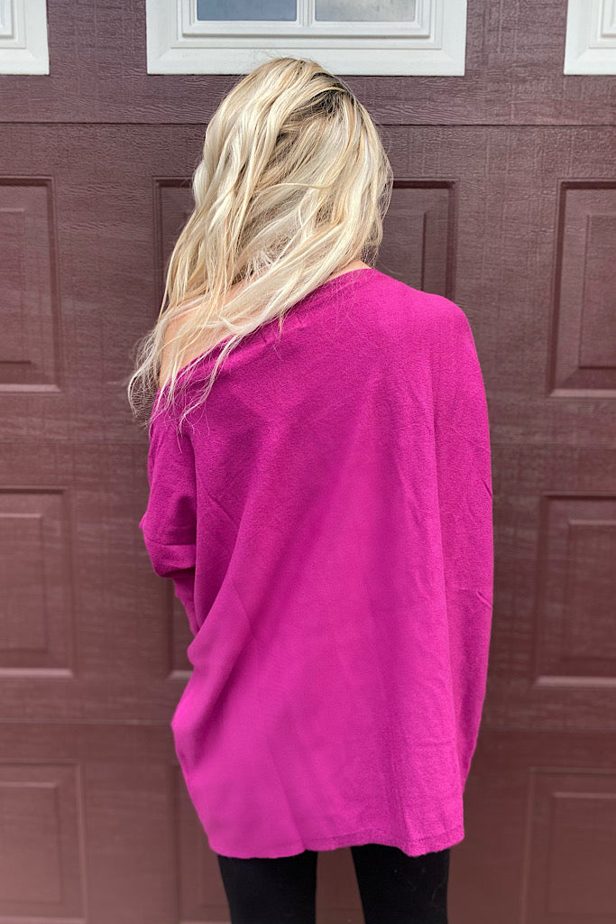 Lana Soft Luxe Orchid Boatneck Dolman Sweater