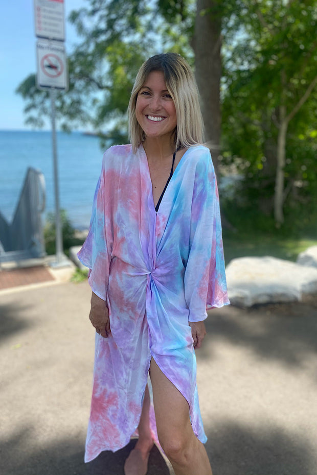 Tie dye Printed Maxi Kimono Tunic-Sale