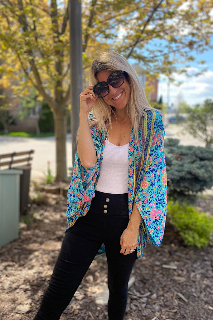Boho Seamist Floral Printed Cocoon Kimono