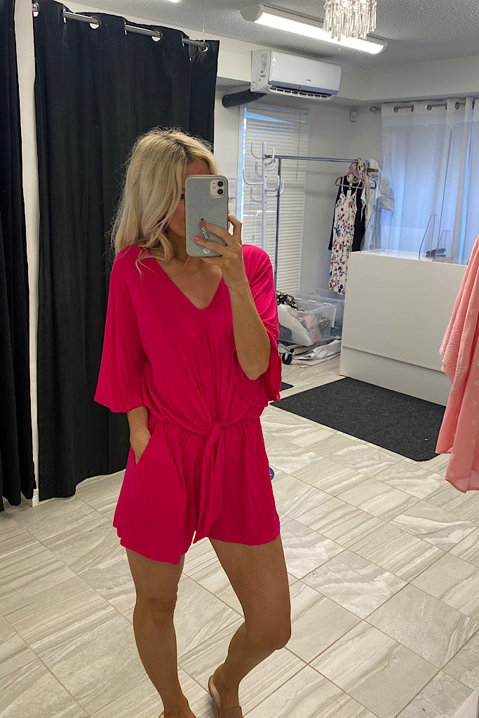 Hot Pink Lizzy Romper