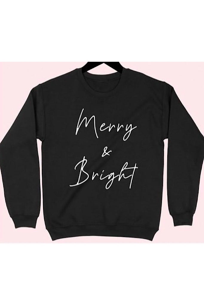 Merry & Bright Sweatshirt-Black