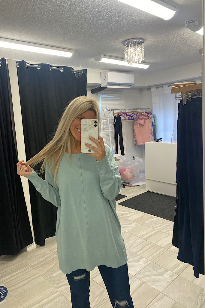 Baby Blue Soft Round Neck Lizzy Sweater