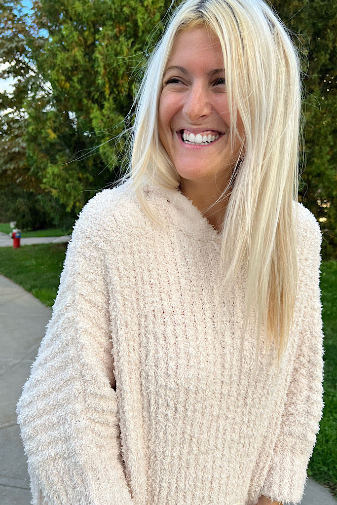 Cozy Marshmallow Poncho Hoodie Sweater