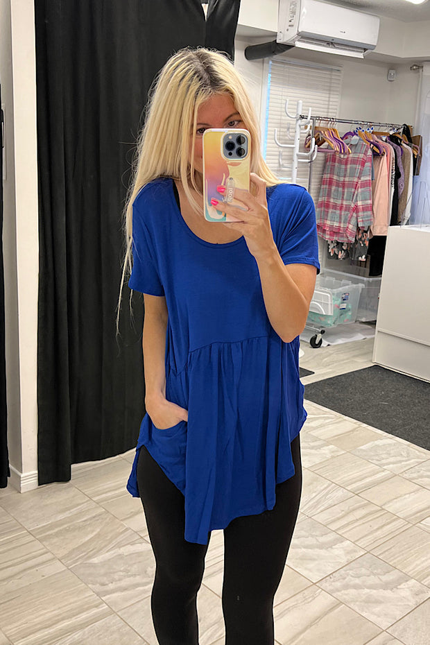 Mia Gorgeous Cobalt Babydoll Tunic -SALE