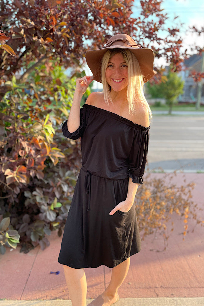 That Little Black Off Shoulder Dress
