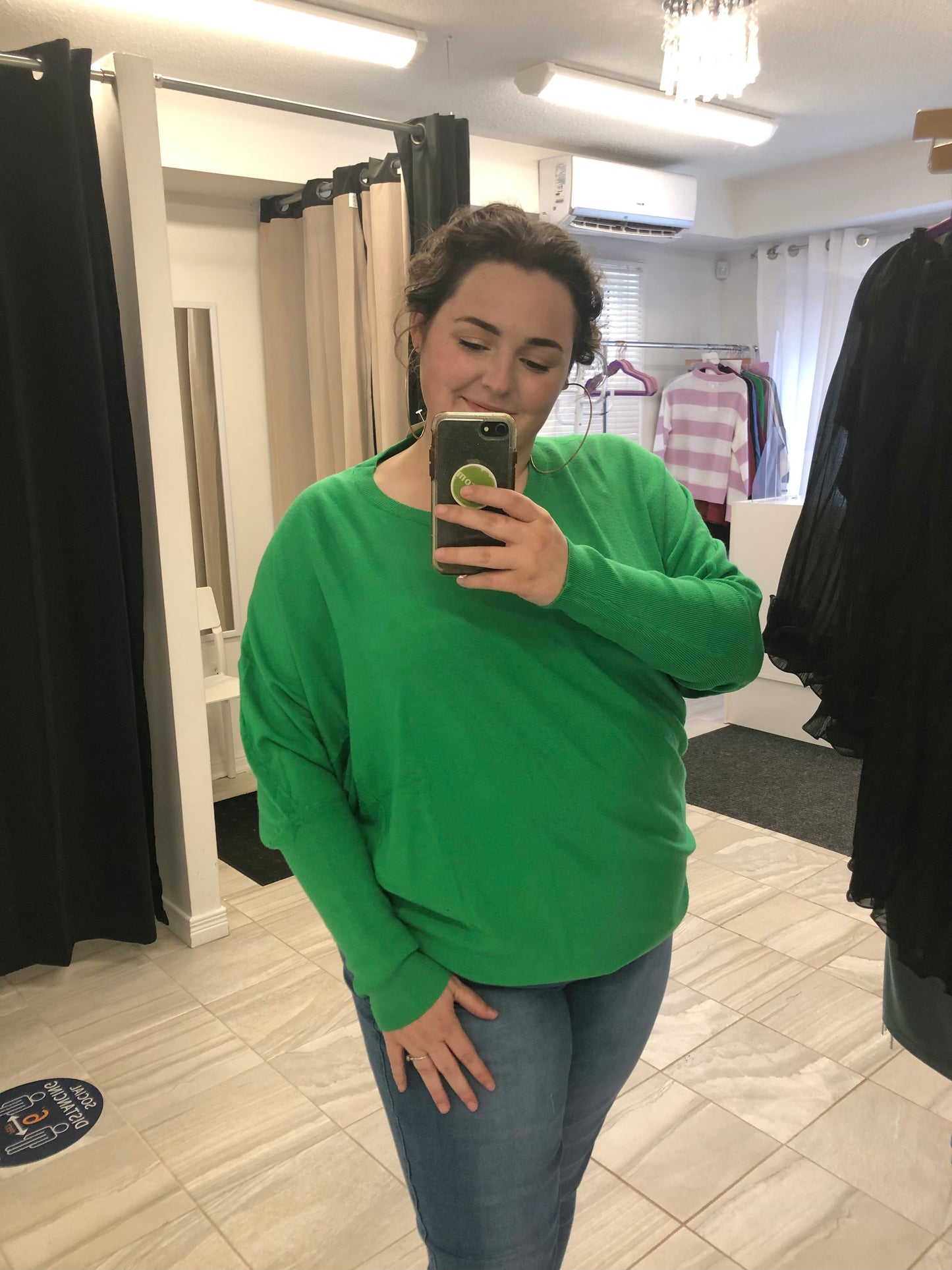 Soft Green Luxe Batwing Sleeve Sweater-SALE