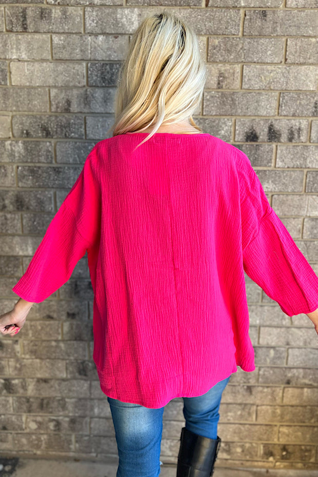 Cynthia Pink Candy Cotton Top-SALE