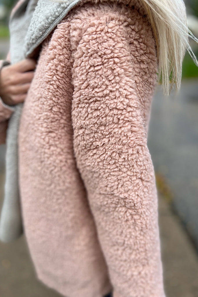 Pink/Grey Soft and Cozy Reversible Coat - SALE