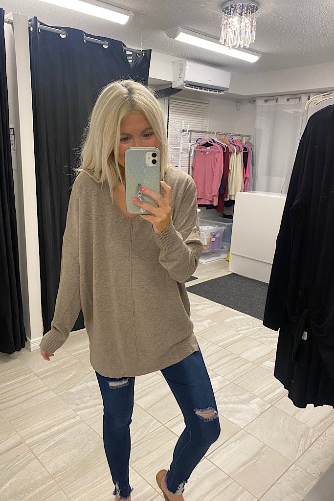 The Cozy Mocha Jamie Classic Sweater