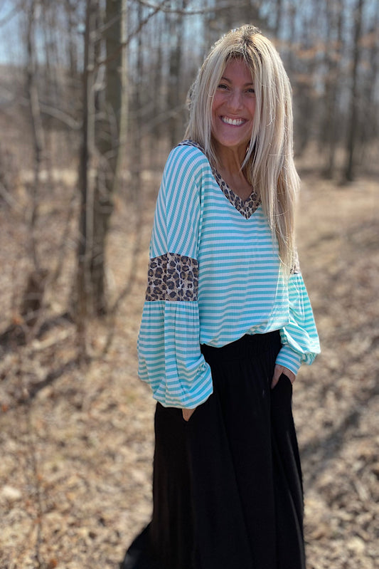 Mint Swirl Pop Of Animal Top