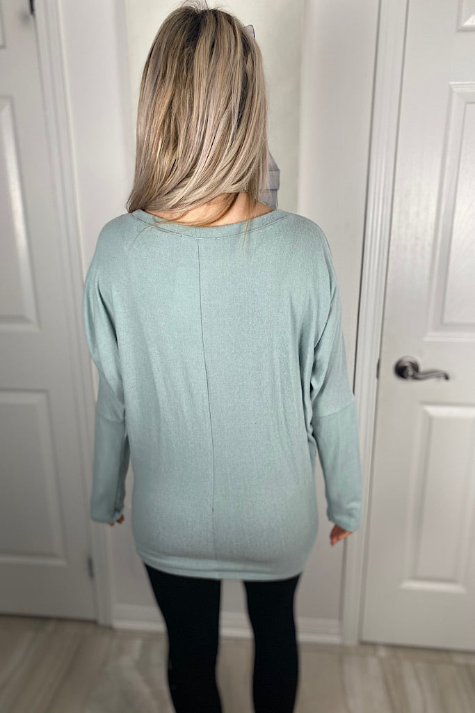 Independent Beauty Dolman Sleeve Soft 2 In 1 Top-Mint