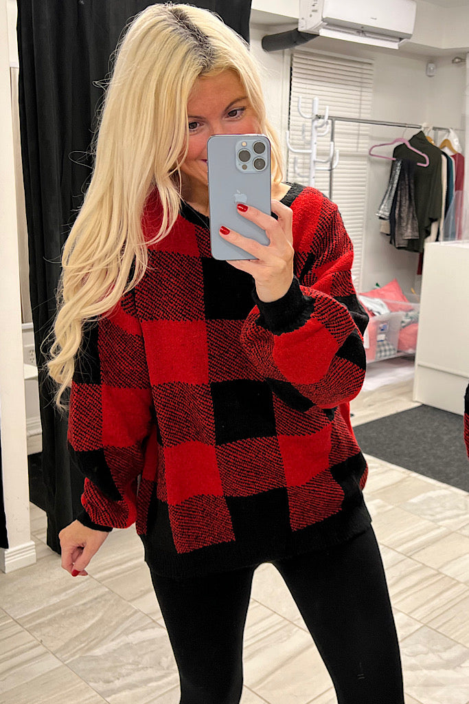 All Winter Luxe Buffalo Plaid Pullover
