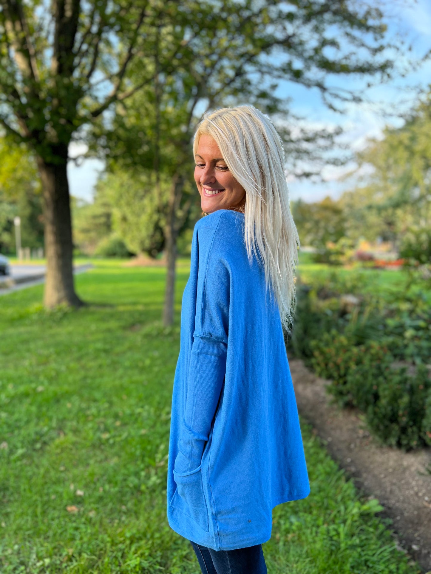 The Autumn Favourite Sweater- Sapphire Blue
