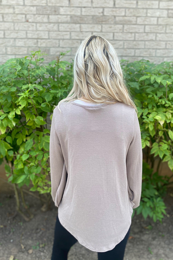 Tammie Taupe Puff Sleeve Top