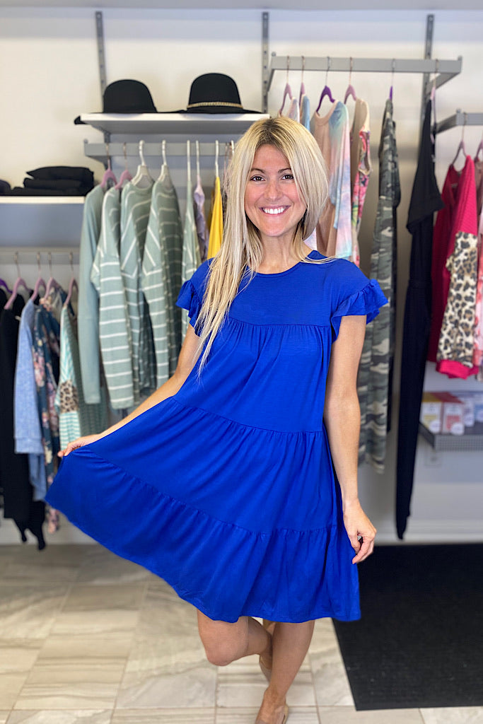 Royal Blue Sweet Tiered Dress