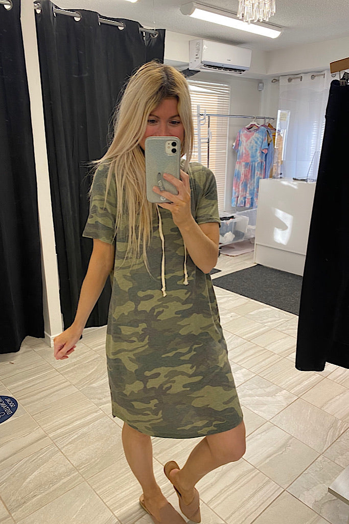 Camo Dreams Hoodie Dress