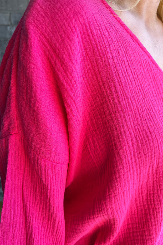Cynthia Pink Candy Cotton Top-SALE