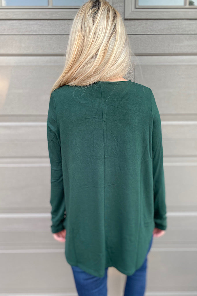 Trina Hunter Green Button Top-SALE