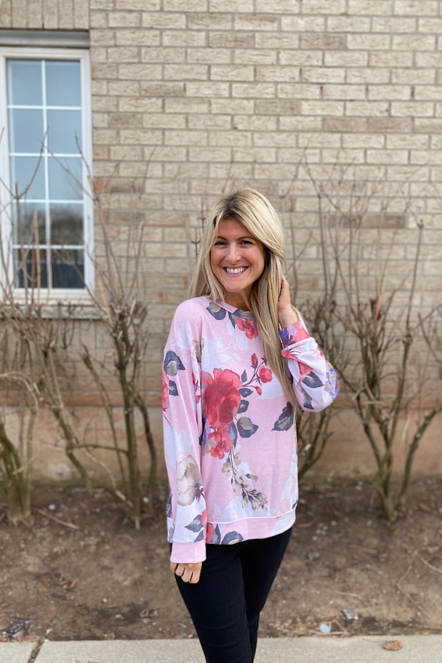 Watercolour Floral Long Sleeve Top