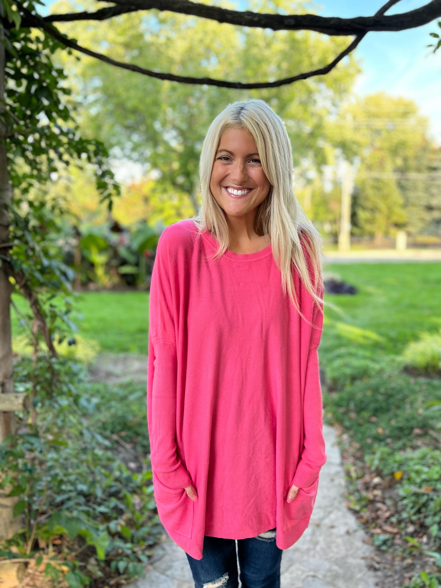 The Autumn Favourite Sweater-Bubble Gum
