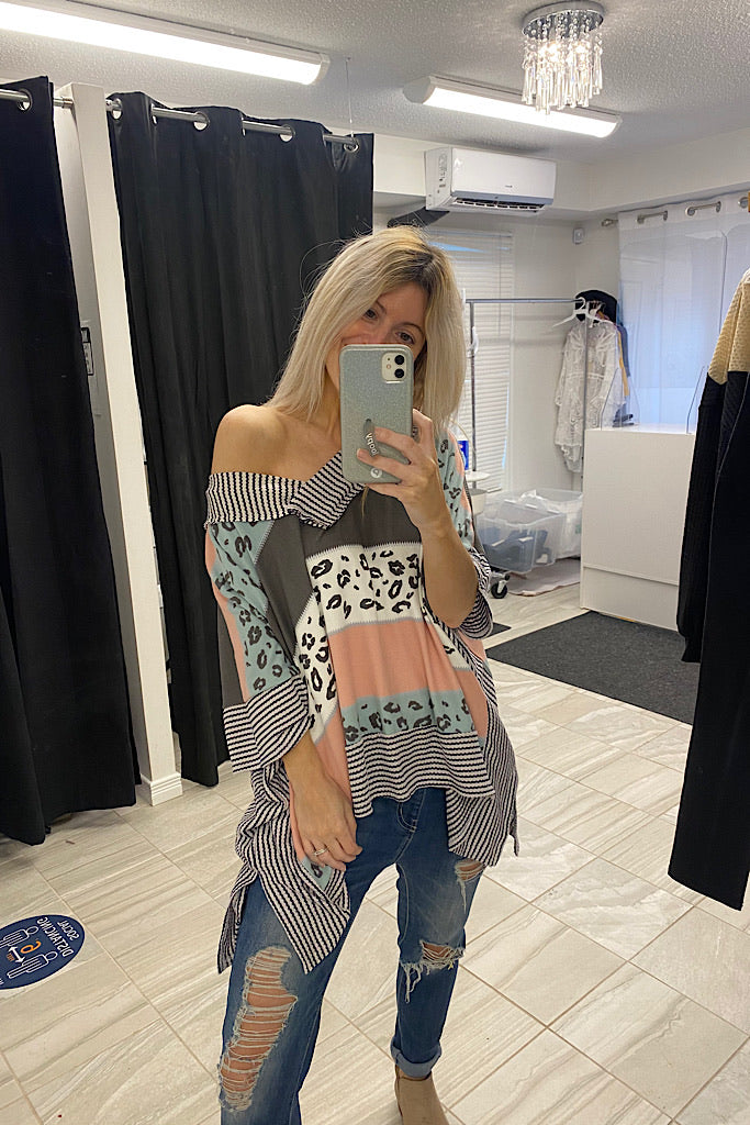 Oversized Boho Mix Printed Top