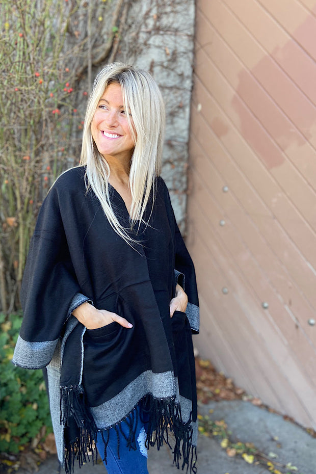 Gorgeous Fringe Shawl With Pockets-Promo Line