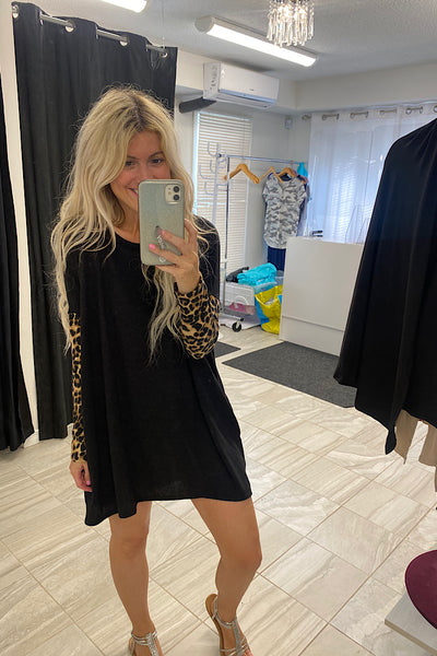 Trendy Adventure Black Animal  Print Long Tunic