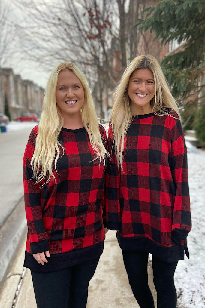 Red Plaid Long Tunic