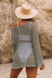 New Style Knitted Boho Cover Up Top-Grey
